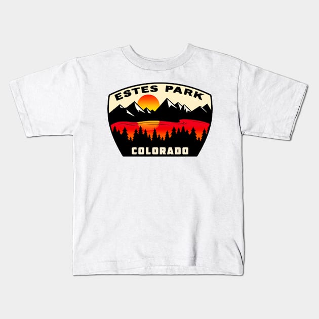 Estes Park Colorado Rocky Mountain National Park Mountains Kids T-Shirt by TravelTime